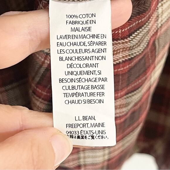 L.L.Bean Long Sleeve Plaid Shirt Button Down Traditional Fit Men’s size L Tall - Picture 8 of 8